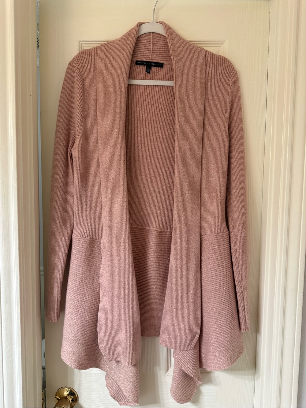 White House Black Market Open-Front Draped Cardigan - Dusty Rose